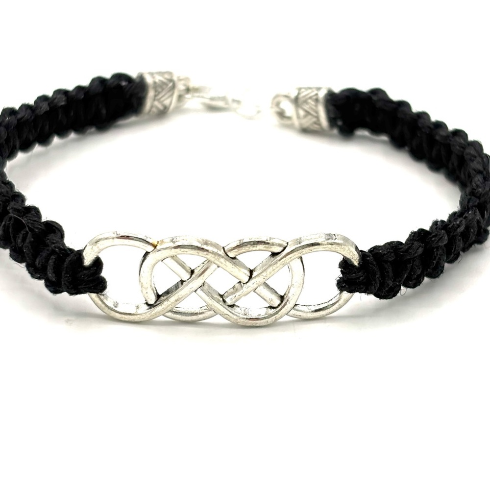 Hand Crafted Black and Silver Celtic Knot Bracelet - Picture 4 of 9